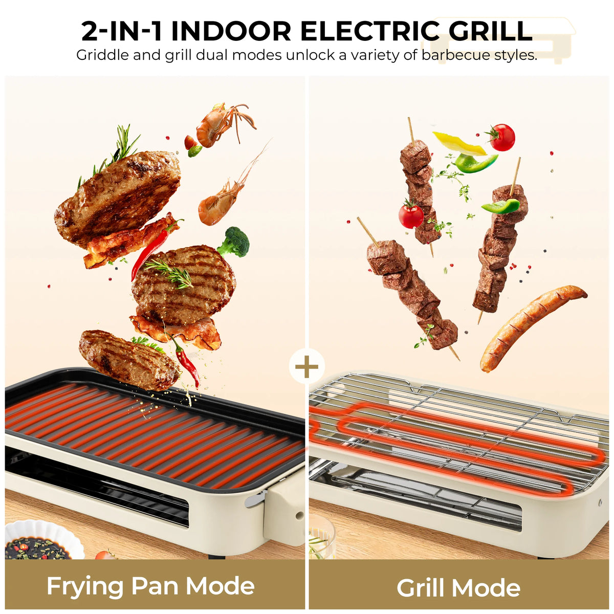 Sumetas Smokeless Electric Grill With Removable Griddle And Tray