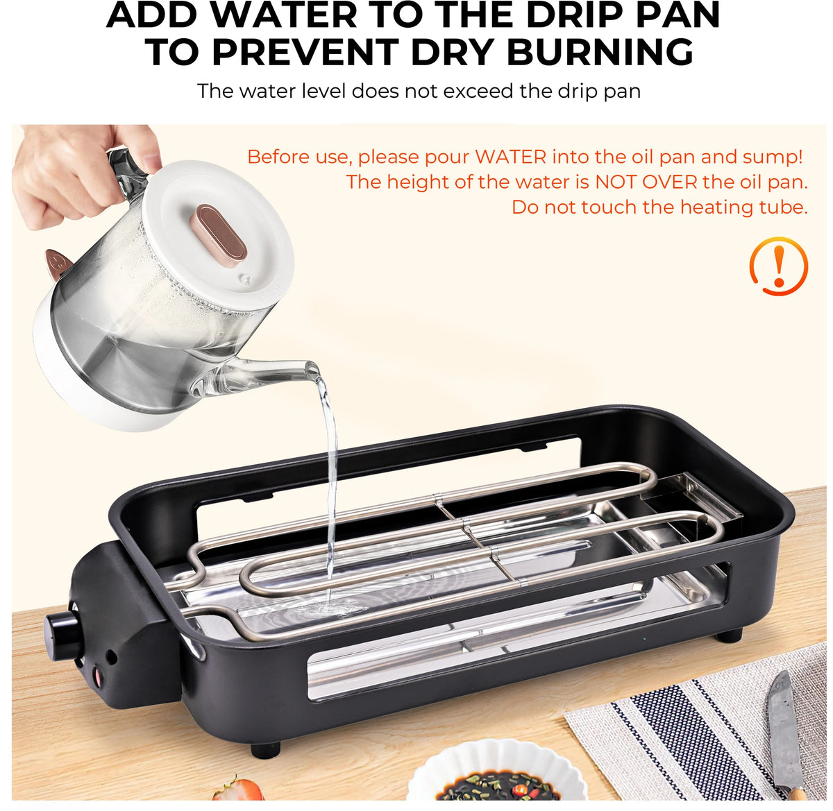Sumetas Smokeless Electric Grill With Removable Griddle And Tray