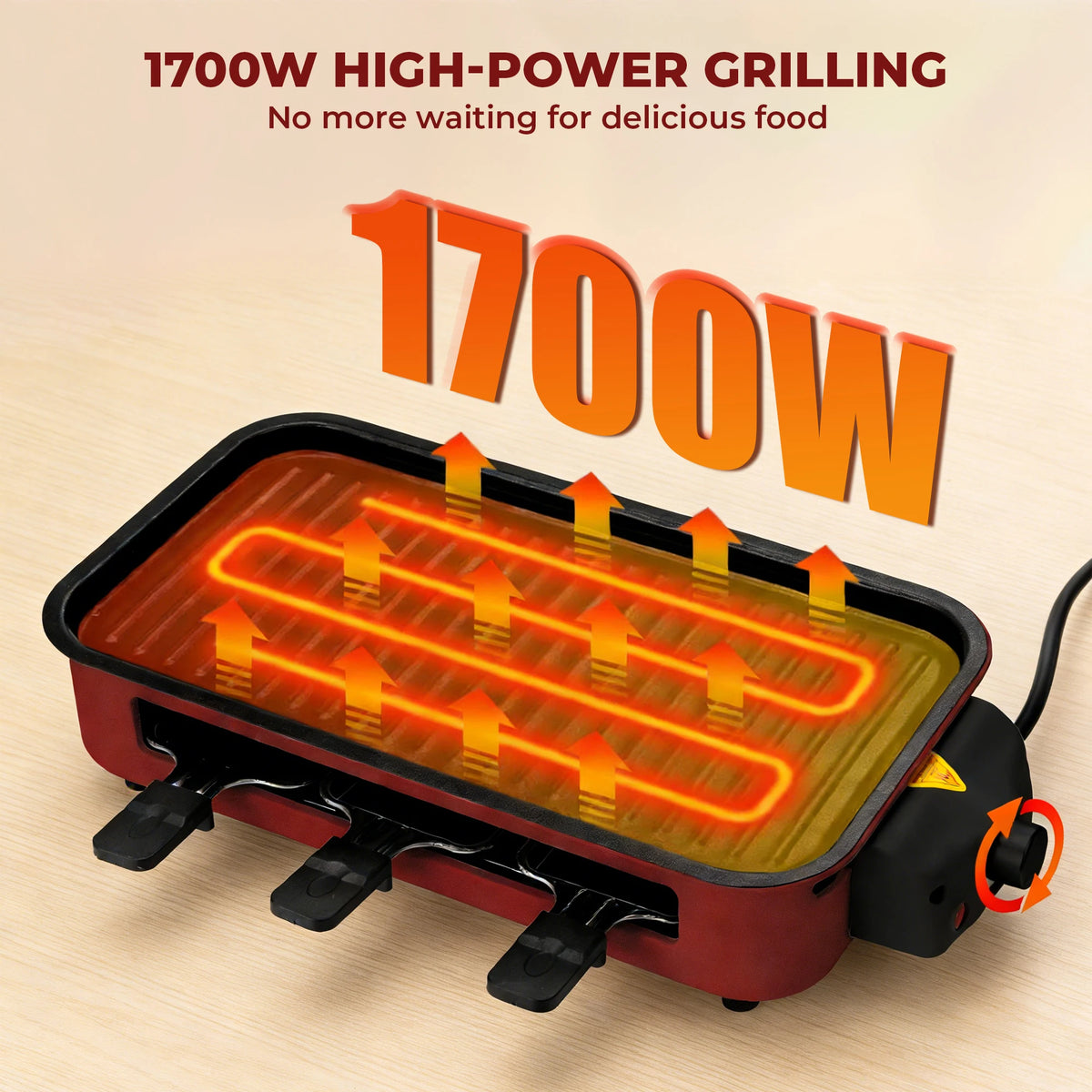 Sumetas Smokeless Electric Grill With Removable Griddle And Tray