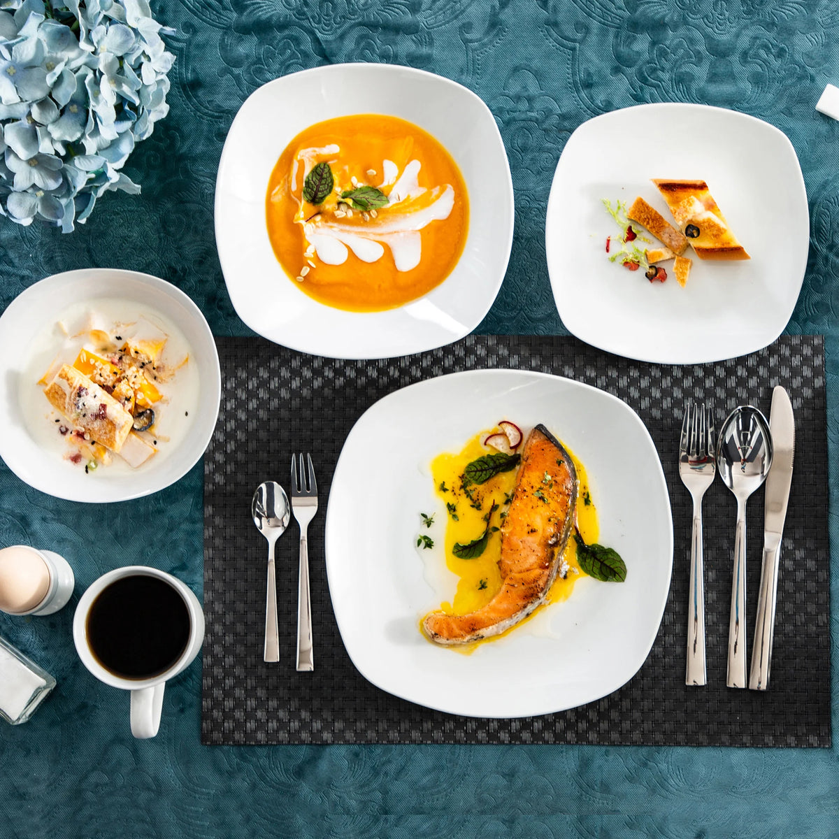 MALACASA Elisa Porcelain Dinnerware Set With Cups And Plates