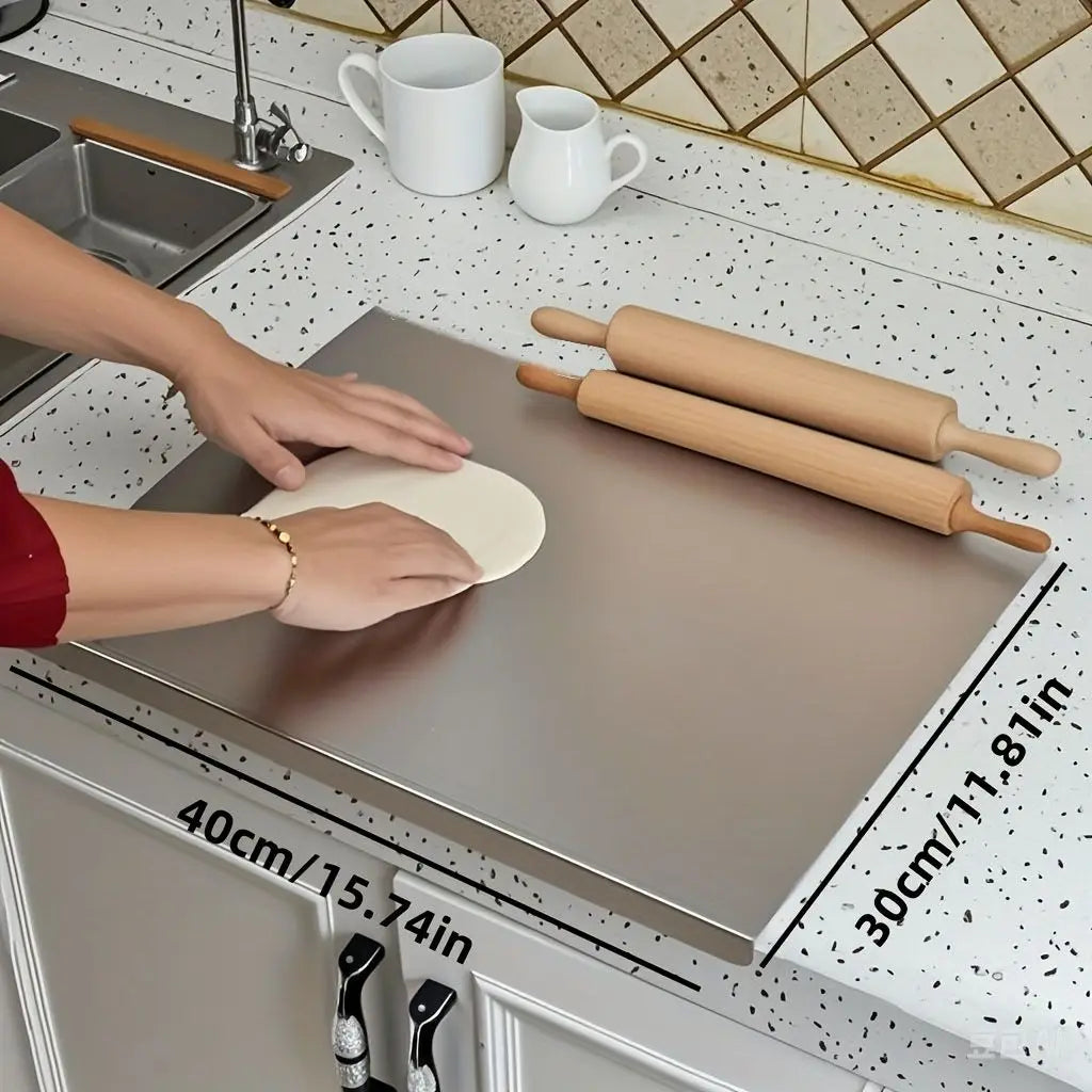 304 Stainless Steel Cutting Board With Lid And Non-Slip Pad