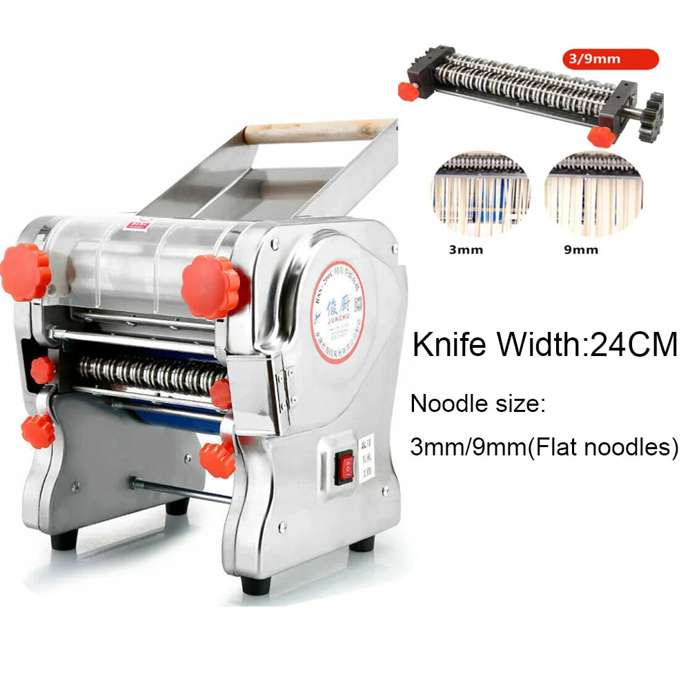 Electric Stainless Steel Pasta Maker With Dual Noodle Cutters