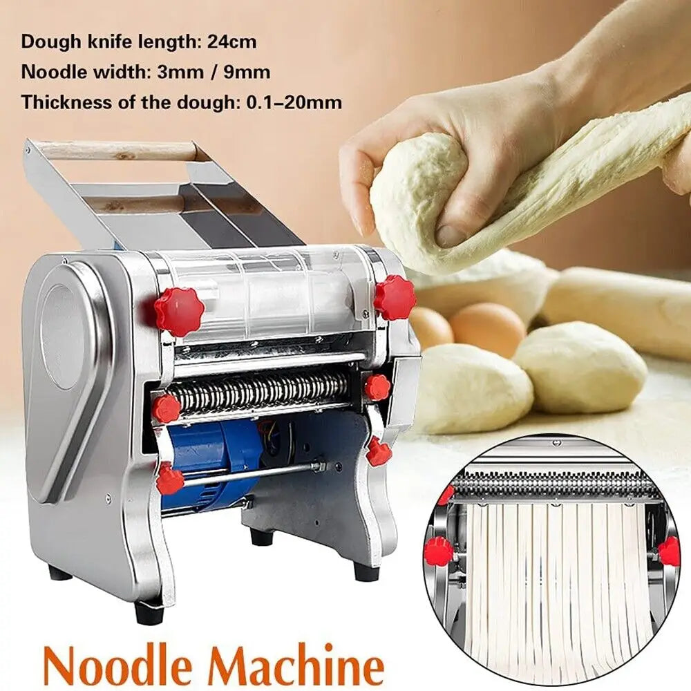 Electric Stainless Steel Pasta Maker With Dual Noodle Cutters