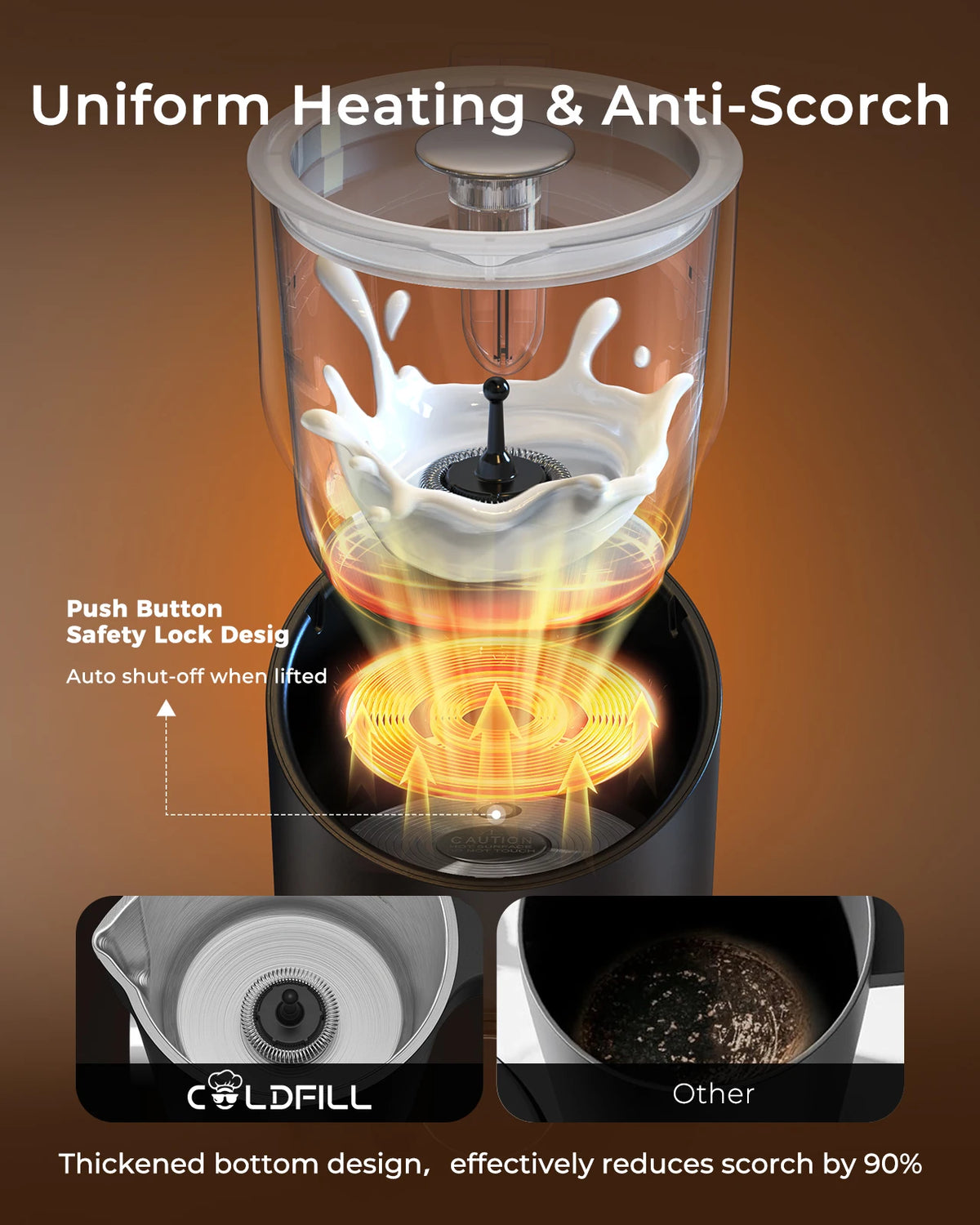 UHOST Electric Milk Frother And Steamer For Coffee Drinks