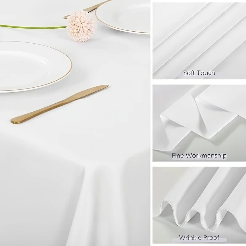 Six Piece Reusable Polyester Tablecloth Set for Weddings and Events