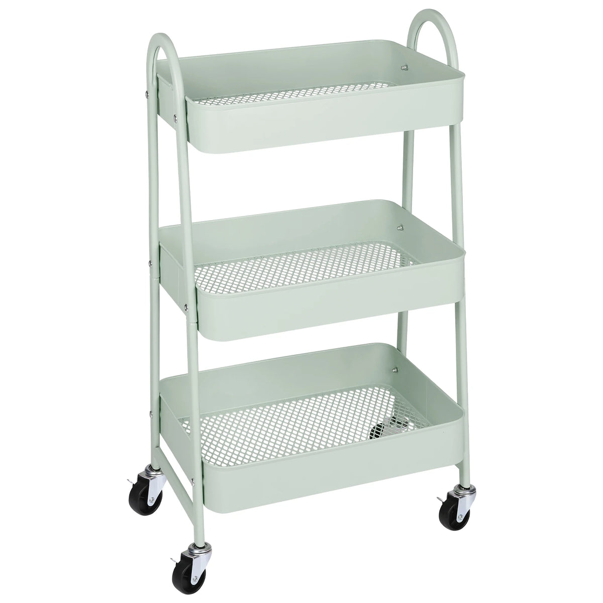 JHK Tiered Metal Rolling Storage Cart With Lockable Wheels