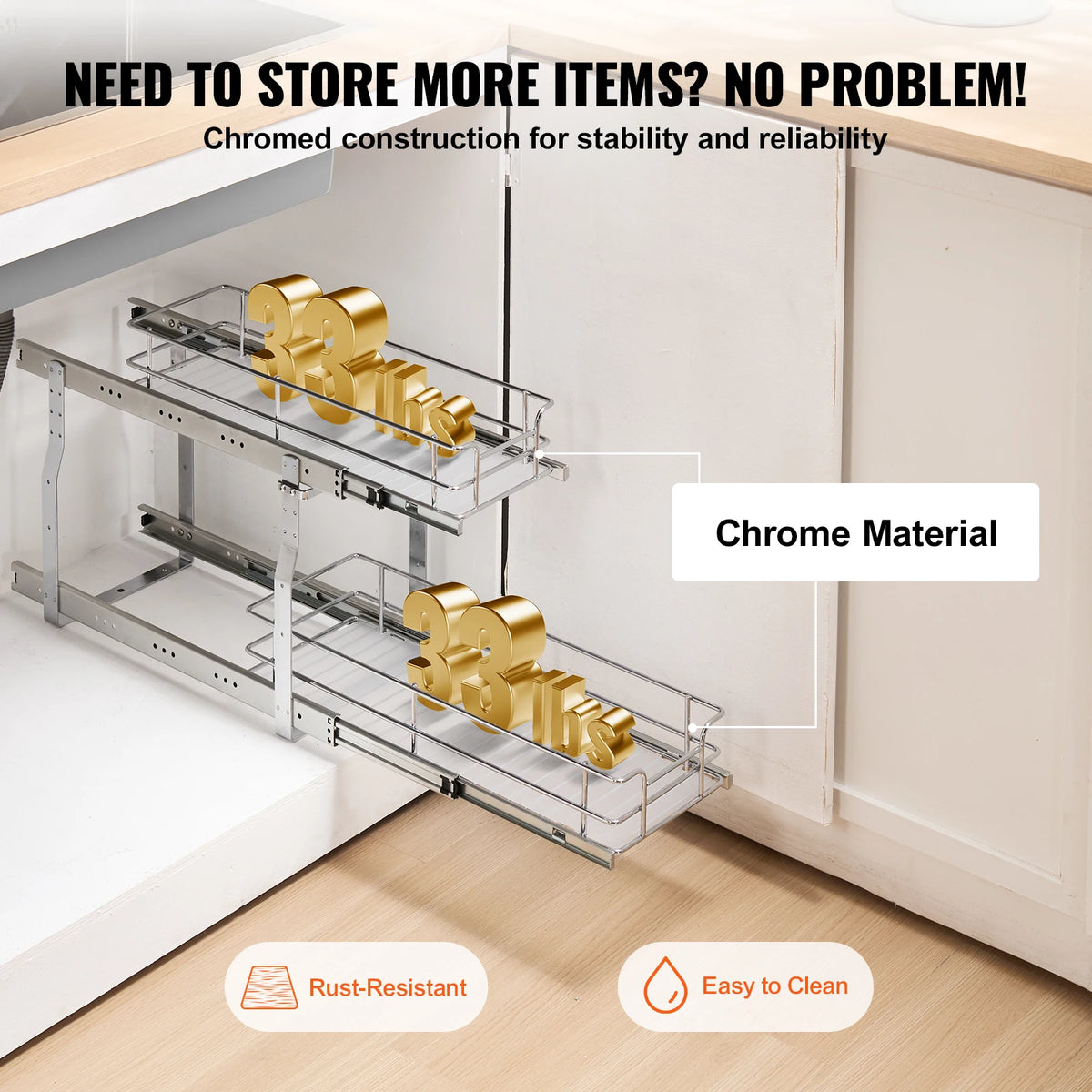 VEVOR Pull Out Cabinet Organizer Sliding Drawer Pantry Storage