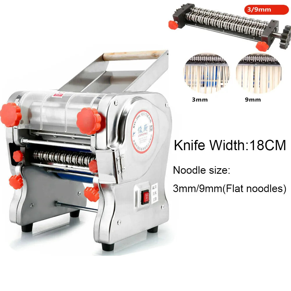 Electric Stainless Steel Pasta Maker With Dual Noodle Cutters