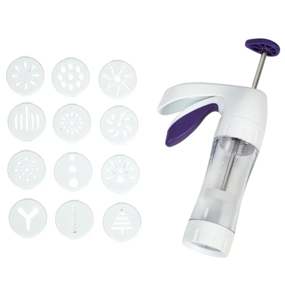 Ergonomic Cookie Press With Soft Touch Trigger And 12 Shapes
