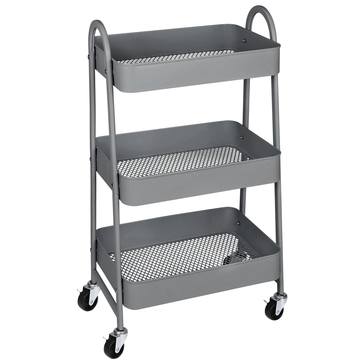 JHK Tiered Metal Rolling Storage Cart With Lockable Wheels