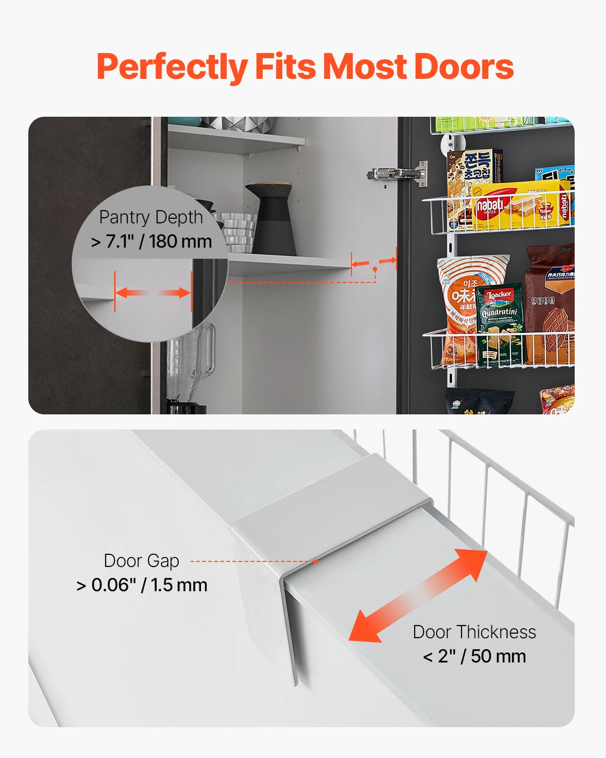 SucceBuy Over Door Pantry Organizer Heavy Duty Spice Rack