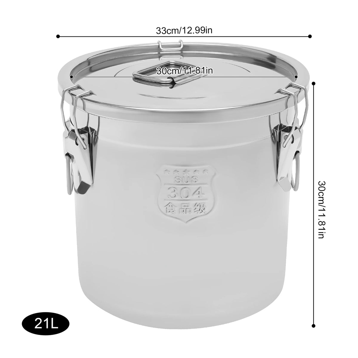 Airtight Stainless Steel Rice Storage Canister Food Container