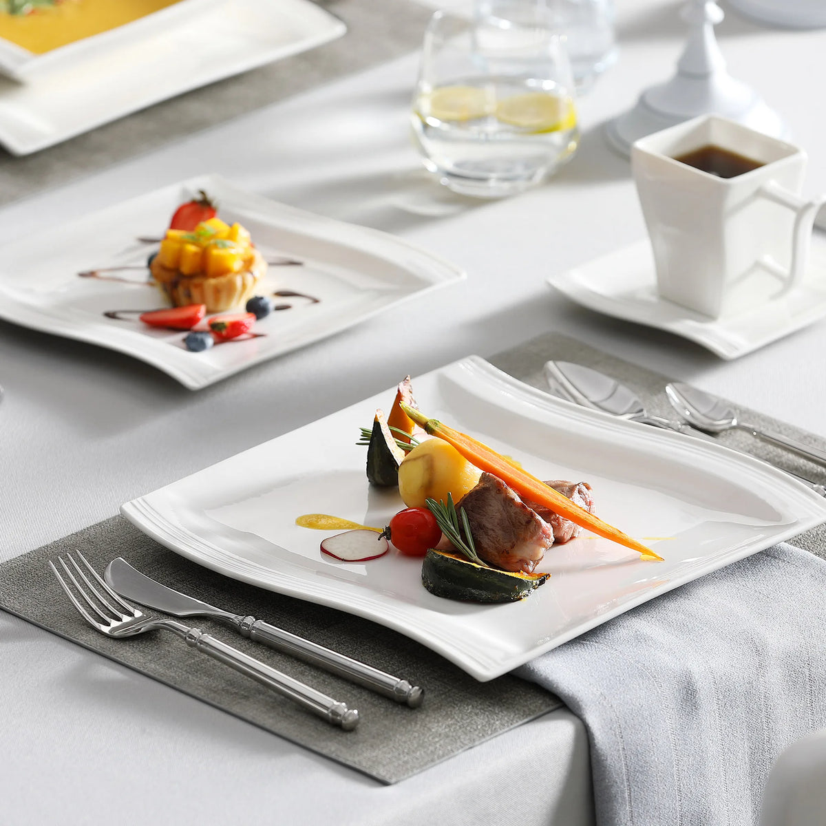 Malacasa Porcelain Dinner Set Complete Tableware Collection For Home