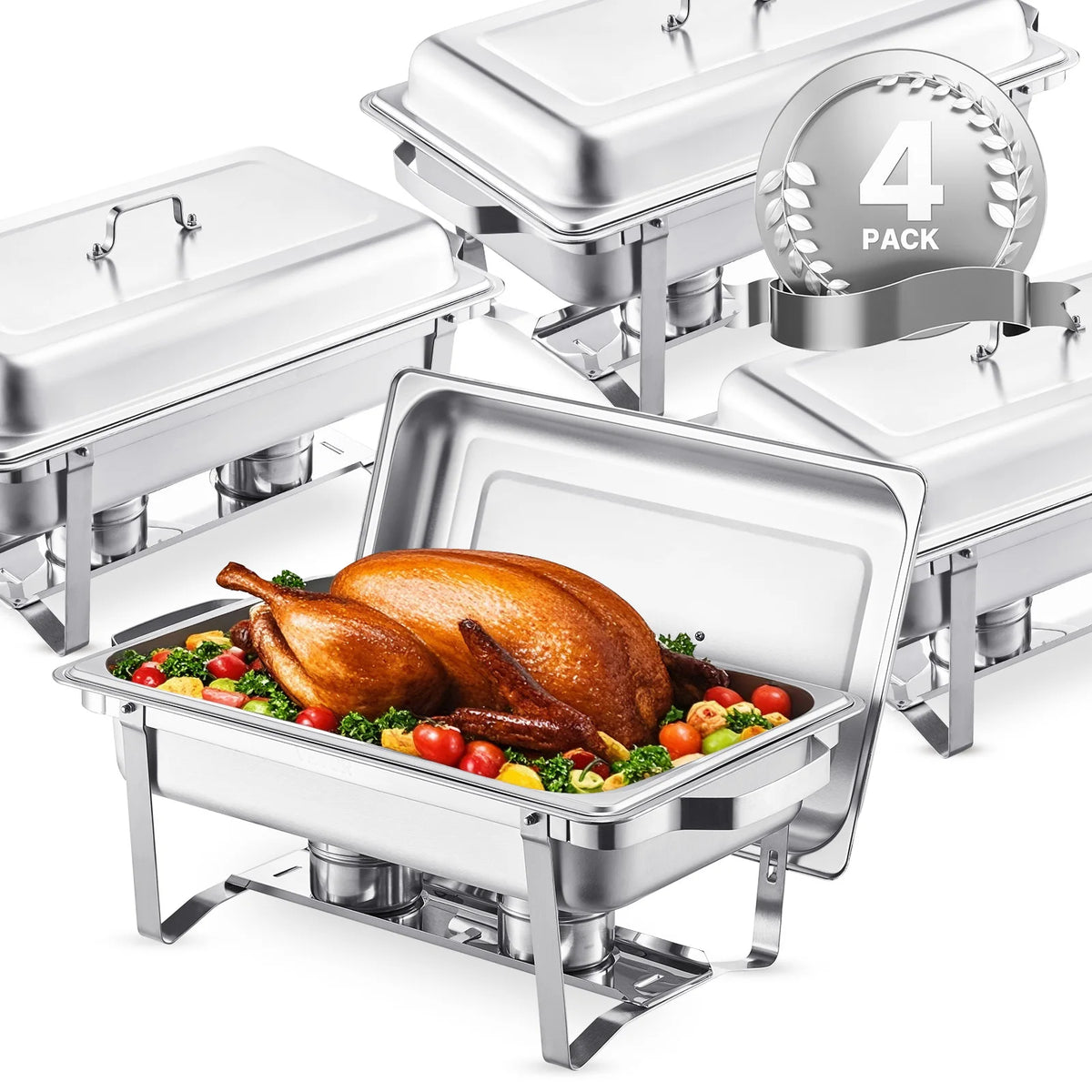 SucceBuy Stainless Steel Chafing Dish Buffet Set For Catering