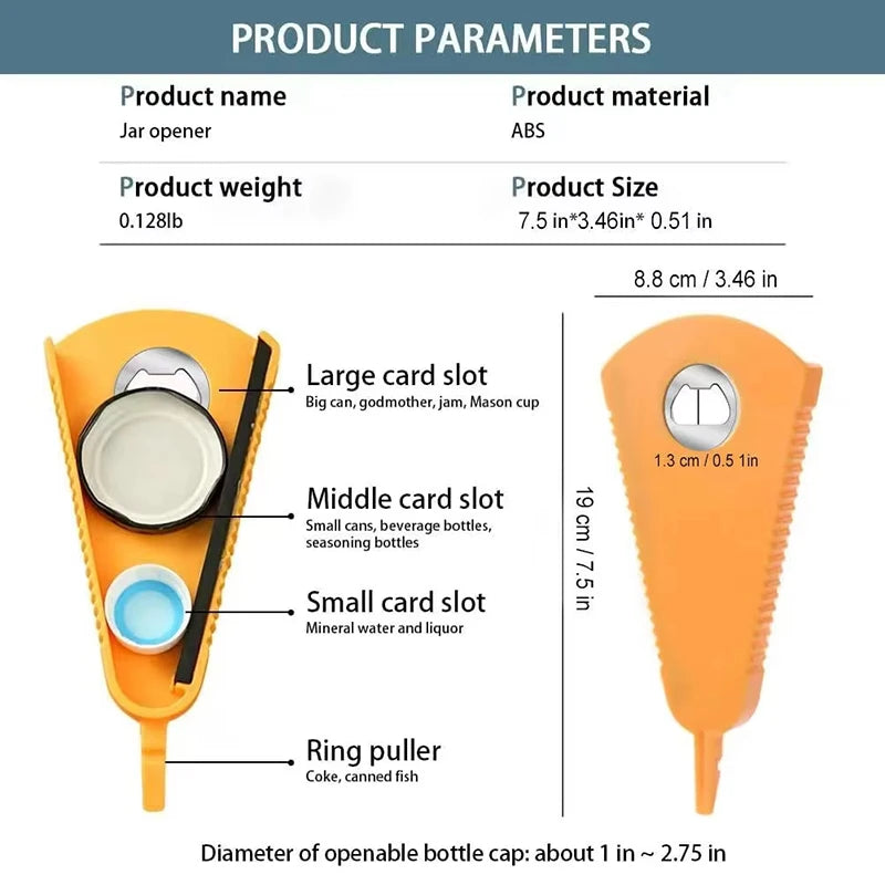 Can Opener Multifunctional Bottle Opener Jar Opener for Beer Coke Jam Beverage