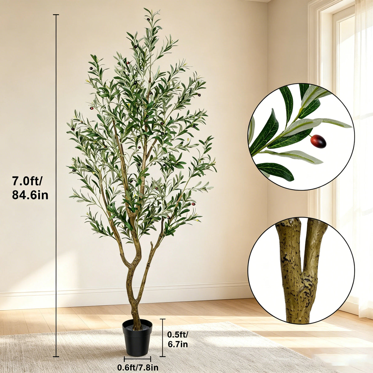 Olitree Artificial Olive Tree With Lifelike Fruit For Home Decor