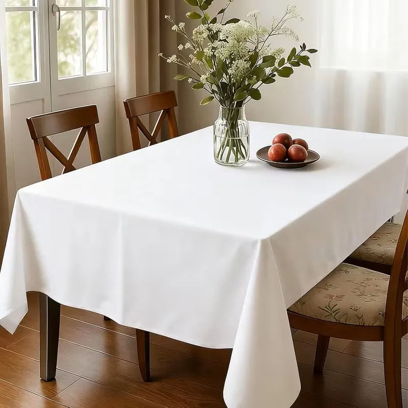 Six Piece Reusable Polyester Tablecloth Set for Weddings and Events