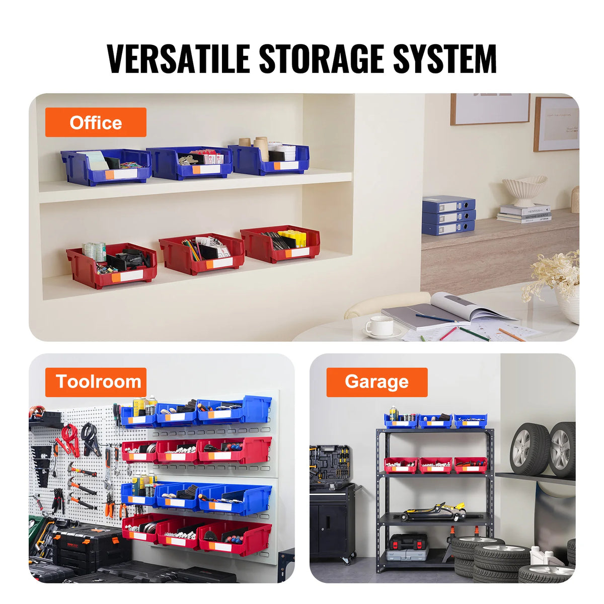 SucceBuy Stackable Wall Mounted Storage Bins For Home And Garage
