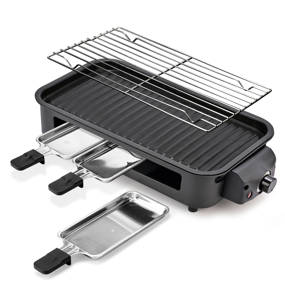 Sumetas Smokeless Electric Grill With Removable Griddle And Tray