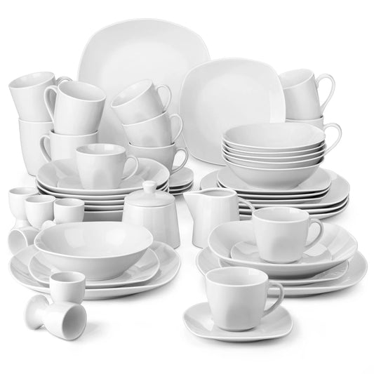 MALACASA Elisa Porcelain Dinnerware Set With Cups And Plates