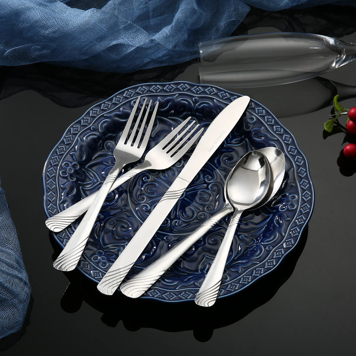 HANSMART Stainless Steel Flatware Cutlery Set for Dining and Tableware