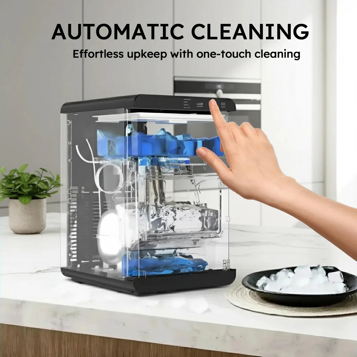 SHICUO Countertop Nugget Ice Maker With Self Cleaning Function