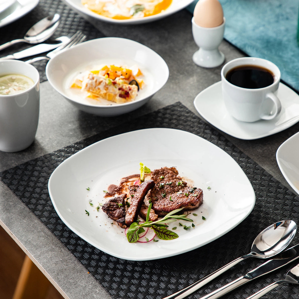 MALACASA Elisa Porcelain Dinnerware Set With Cups And Plates