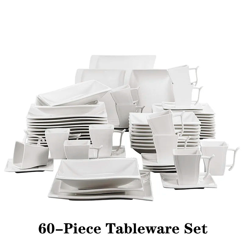 MALACASA Flora Porcelain Dinnerware Set For Elegant Dining