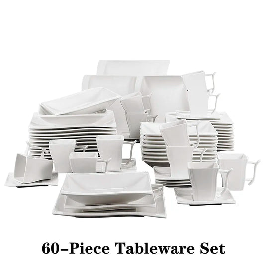 MALACASA Flora Porcelain Dinnerware Set For Elegant Dining