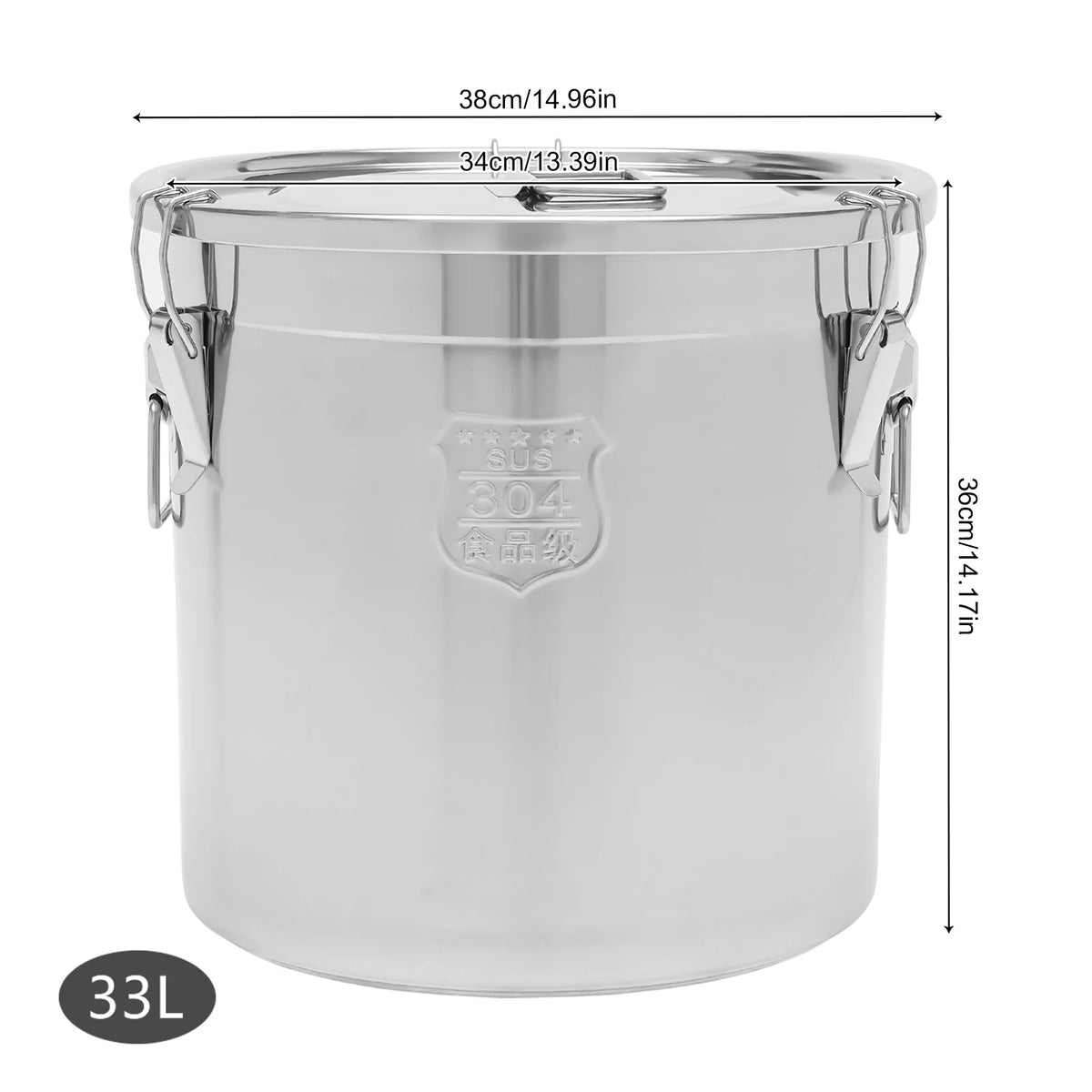 Airtight Stainless Steel Rice Storage Canister Food Container