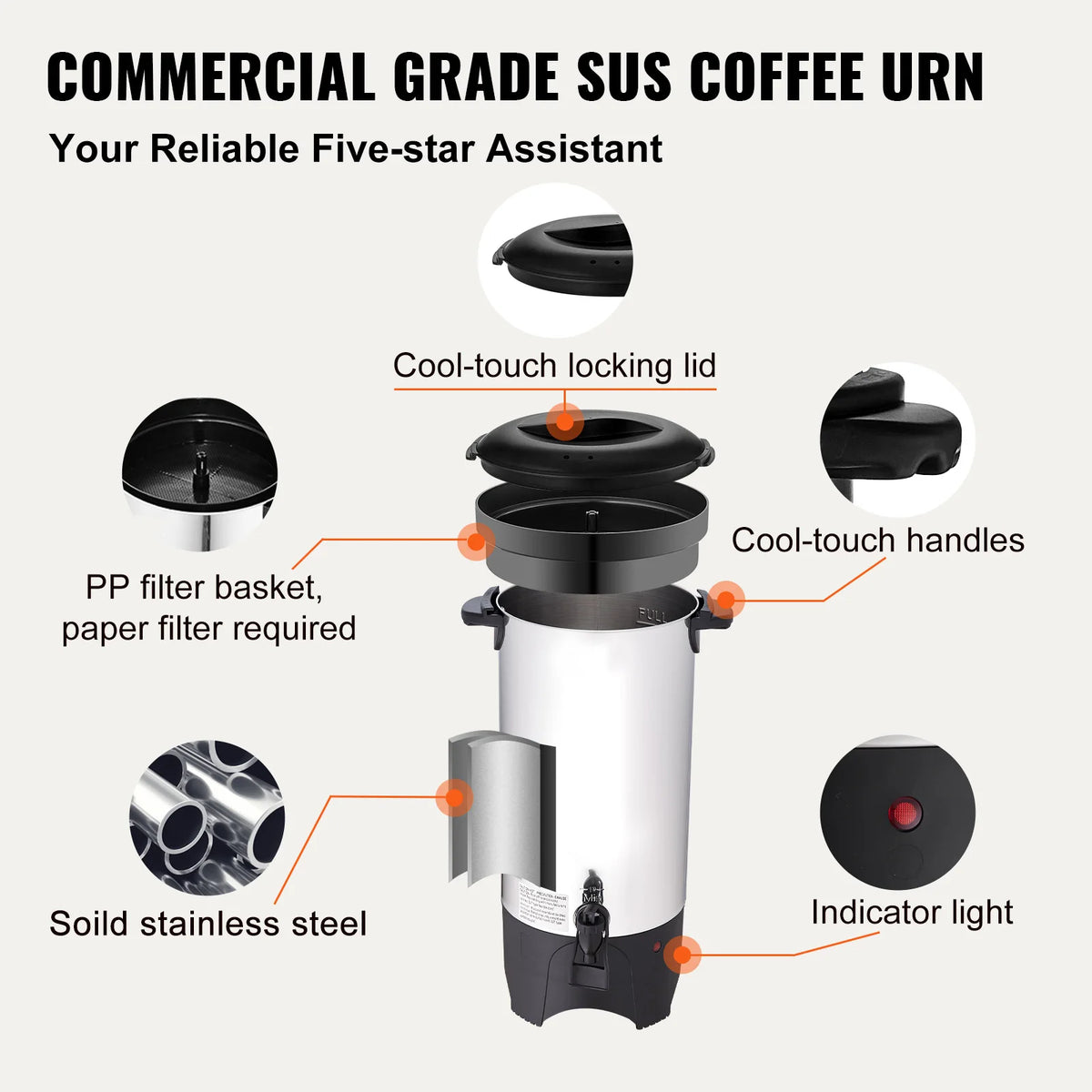 SucceBuy Commercial Coffee Urn For Fast Brewing And Group Service