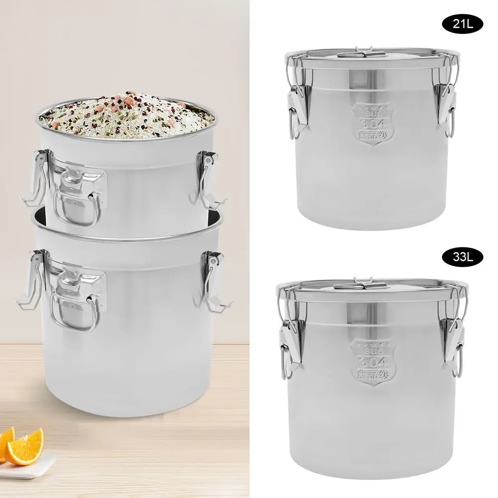Airtight Stainless Steel Rice Storage Canister Food Container