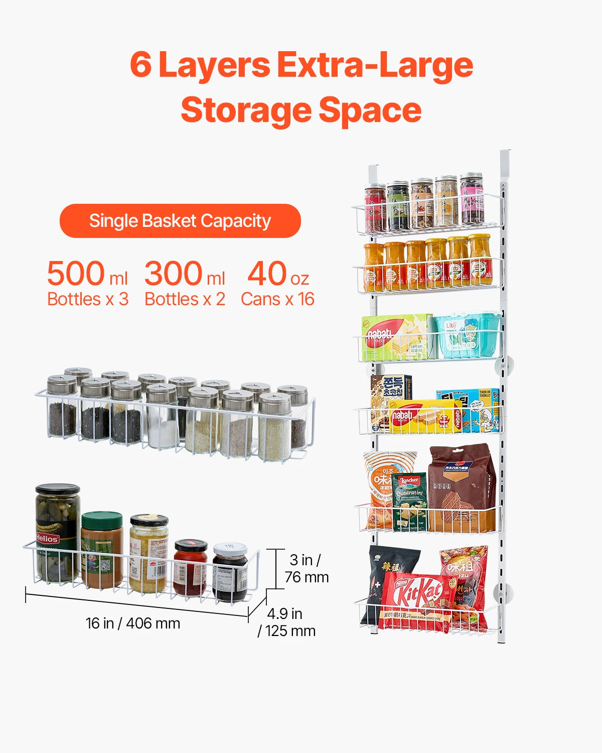 SucceBuy Over Door Pantry Organizer Heavy Duty Spice Rack