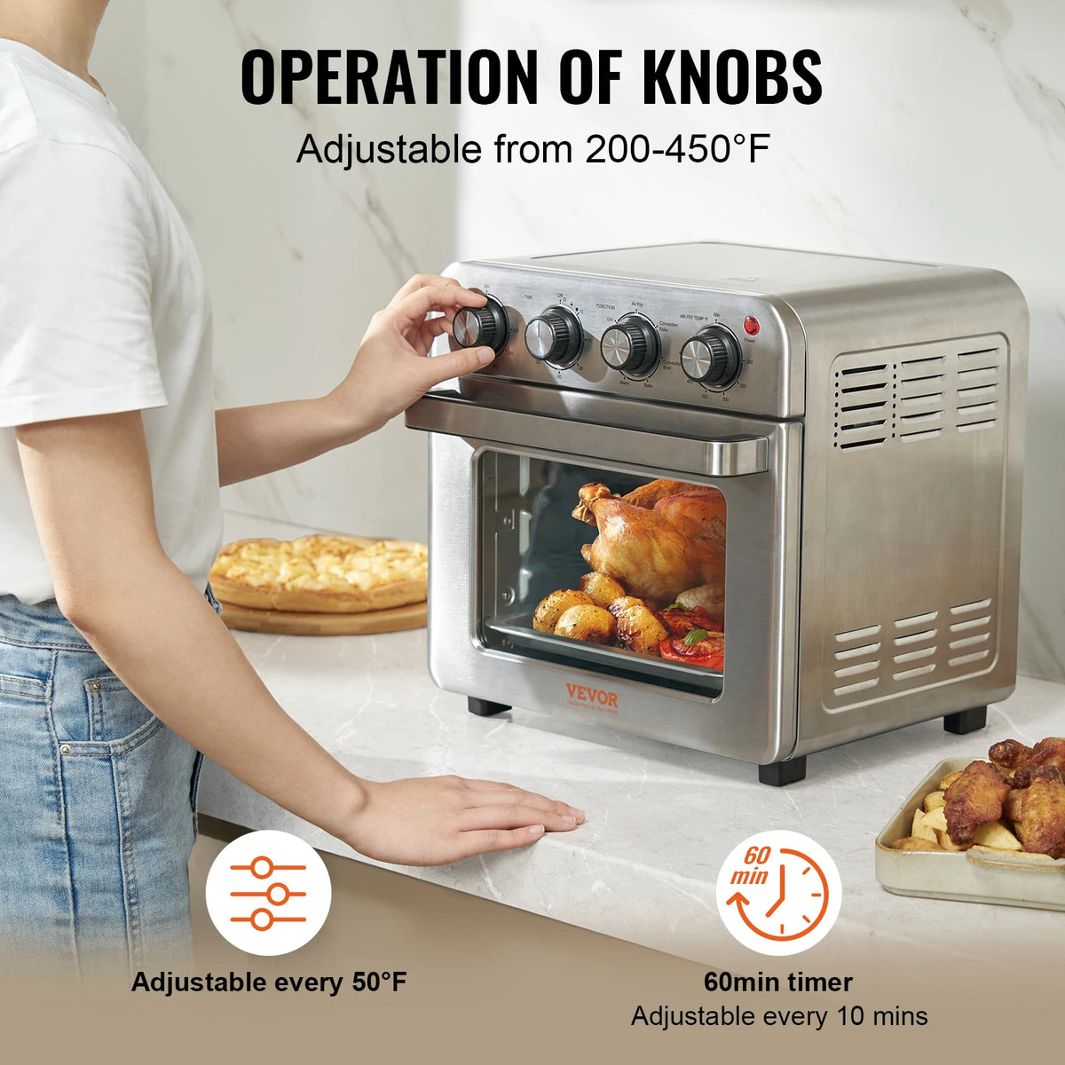 SucceBuy 7-in-1 Air Fryer Toaster Oven Countertop Combo