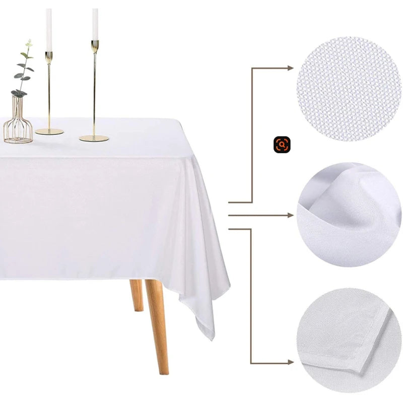 READOR Reusable Polyester Rectangle Tablecloths for Events and Banquets
