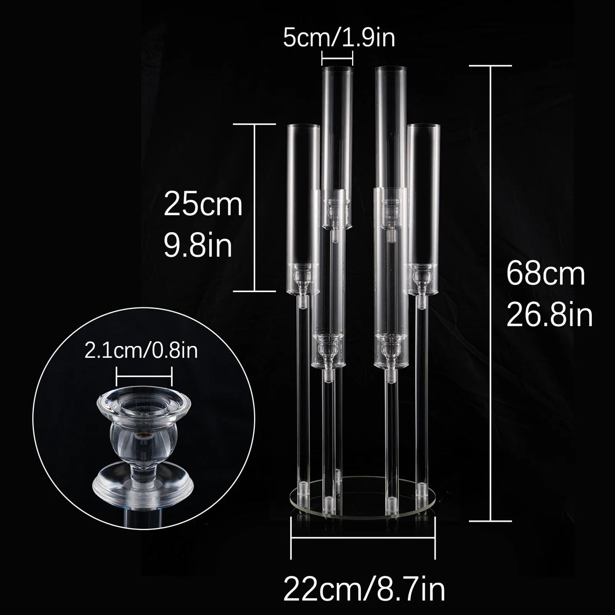VINCIGANT Six Arm Candelabra Candle Holder For Wedding Party Decor