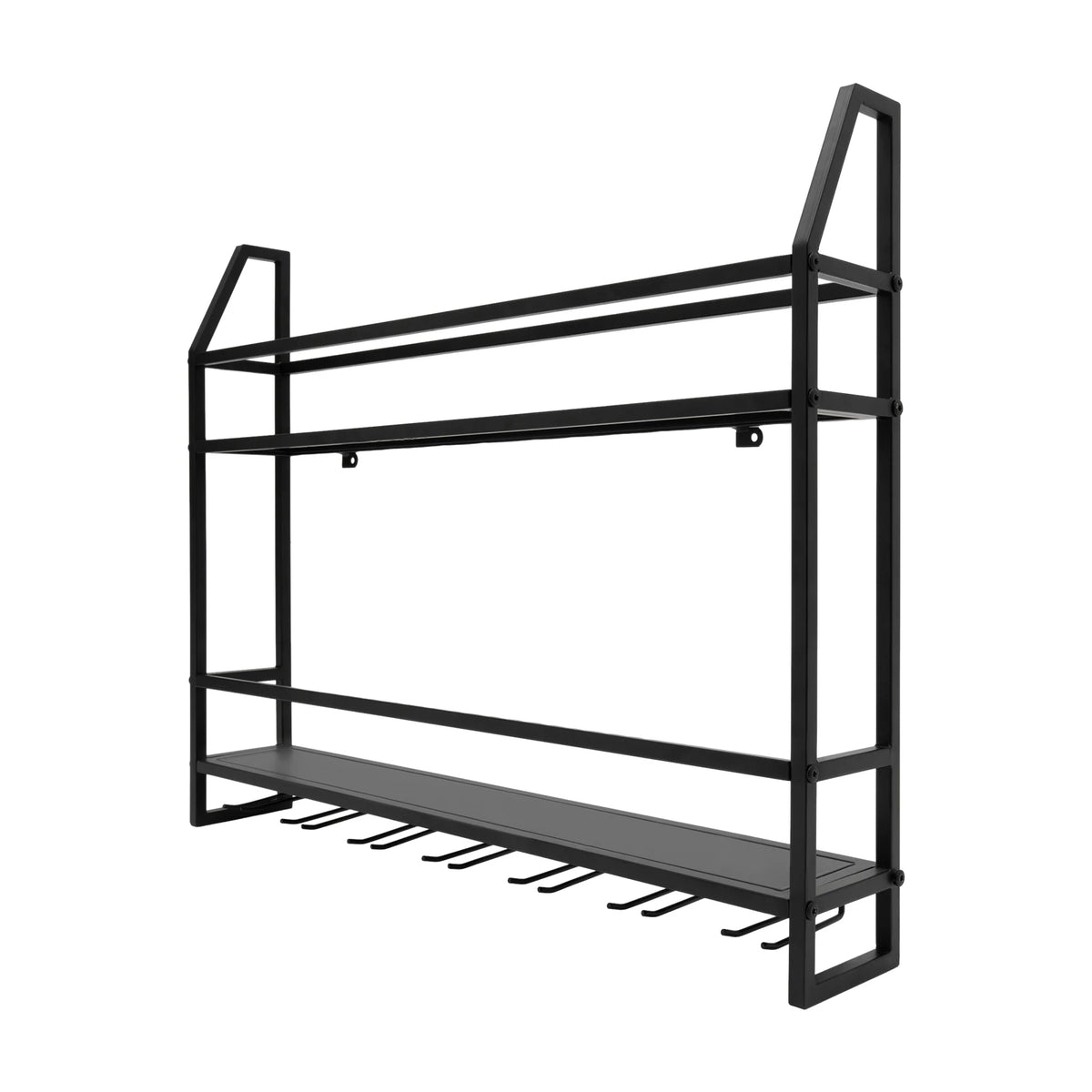 Wall Mounted Wine Rack With Glass Holder For Home Bar
