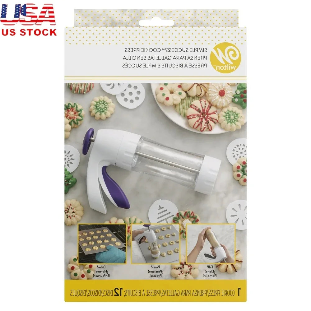 Ergonomic Cookie Press With Soft Touch Trigger And 12 Shapes