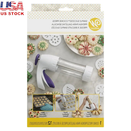 Ergonomic Cookie Press With Soft Touch Trigger And 12 Shapes