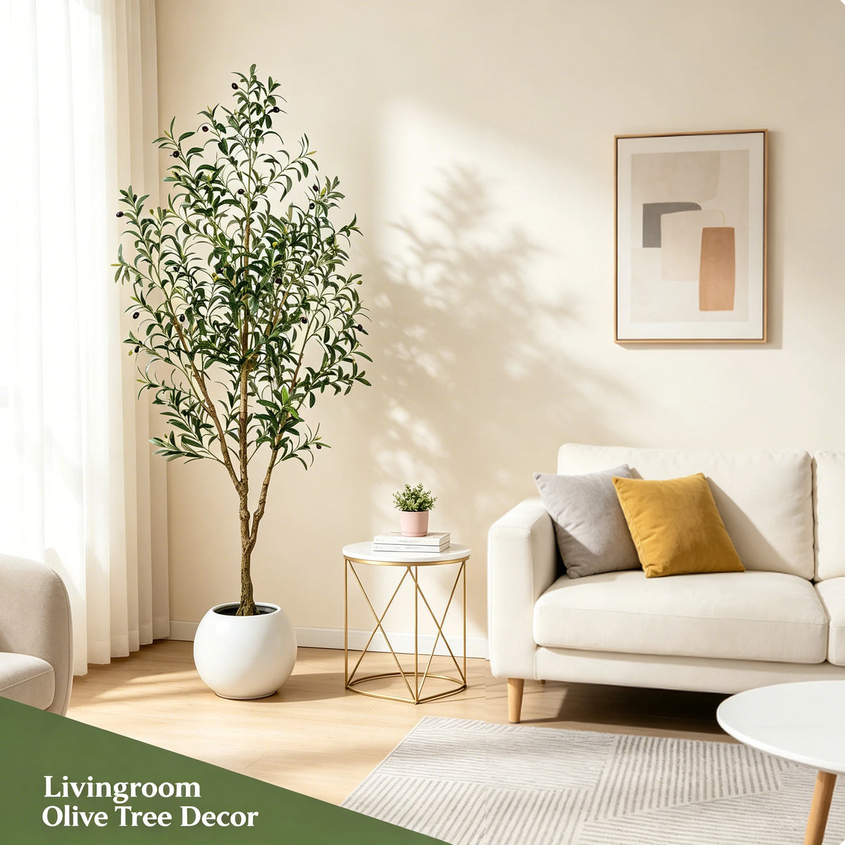 Olitree Artificial Olive Tree With Lifelike Fruit For Home Decor