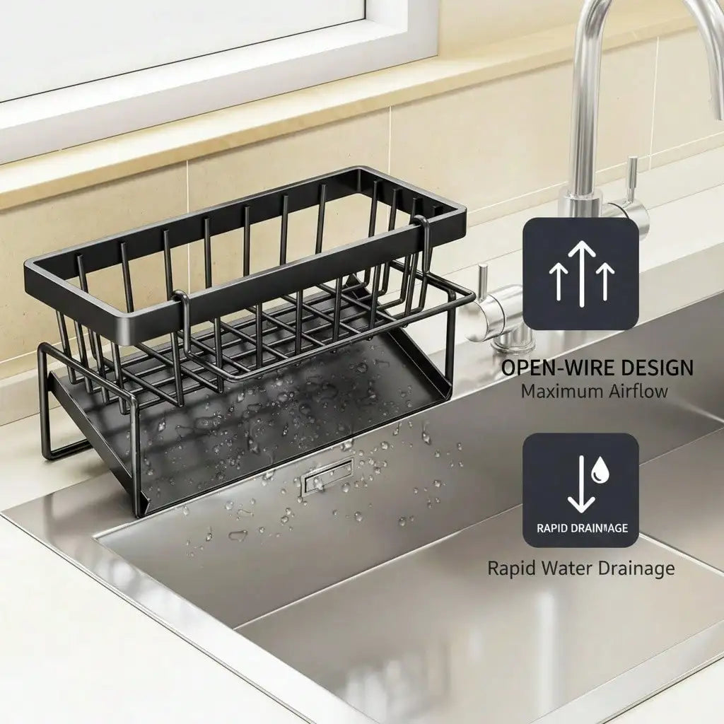 Stainless Steel Kitchen Draining Rack For Sponges Utensils And Soap