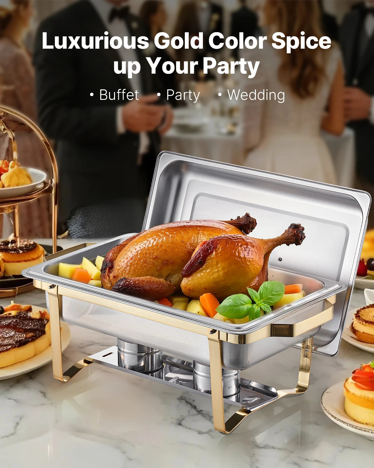 SucceBuy Stainless Steel Chafing Dish Buffet Set For Catering