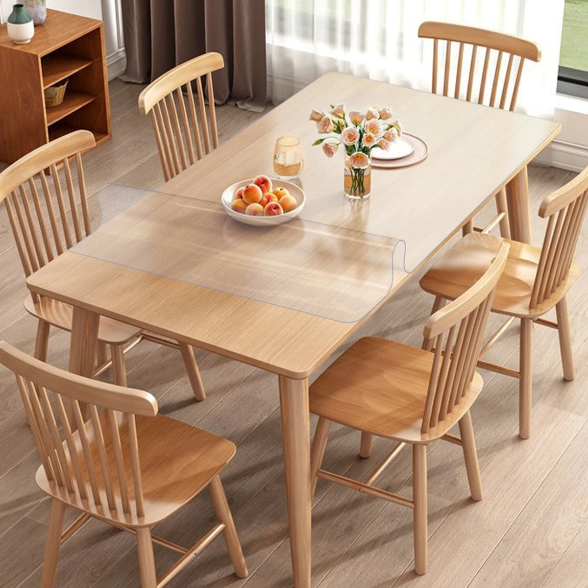SucceBuy Waterproof PVC Tablecloth And Clear Table Protector