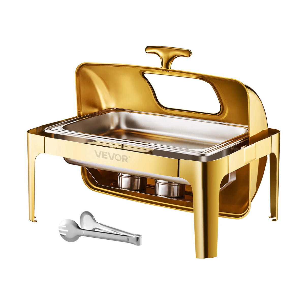 SucceBuy Stainless Steel Roll Top Chafing Dish Buffet Server