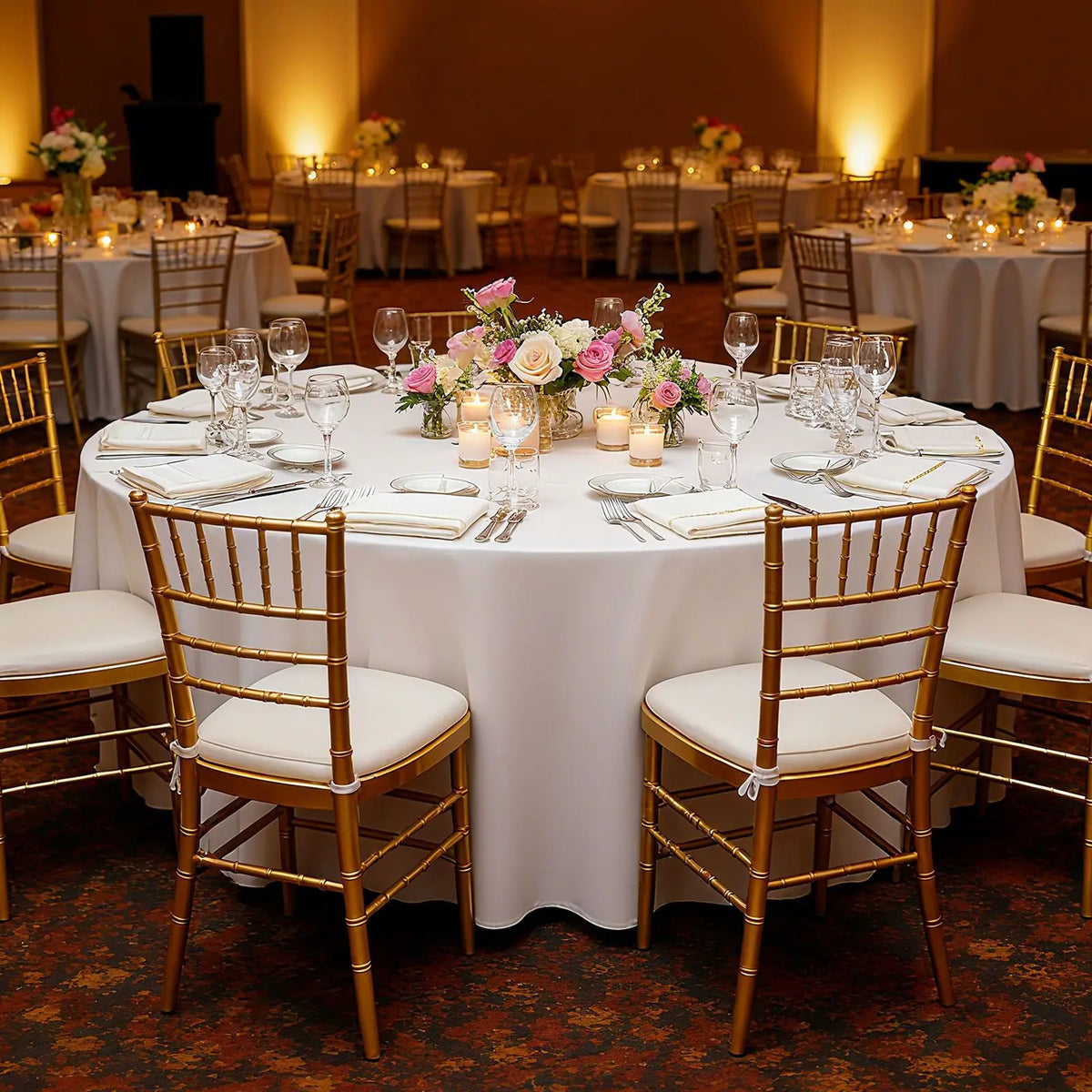 Reusable Washable Round Tablecloths For Weddings Parties And Banquets