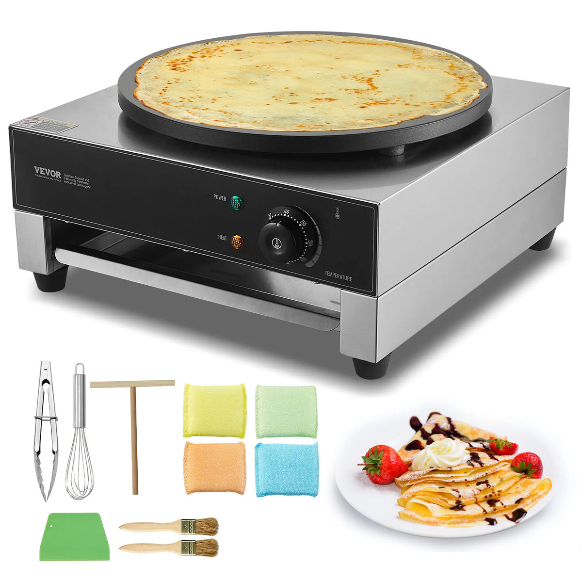 SucceBuy Electric Crepe Maker Nonstick Commercial Pancake Griddle