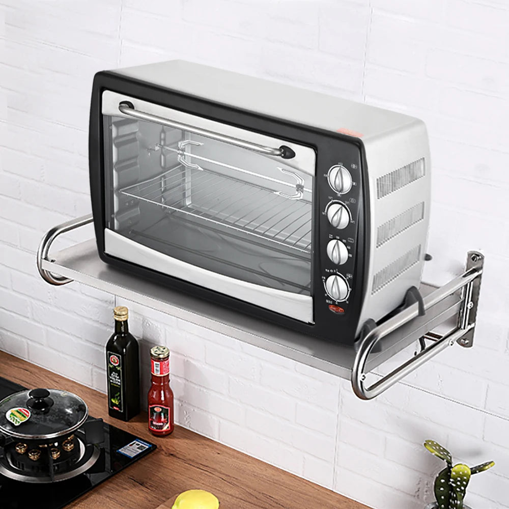 Wall Mounted Stainless Steel Microwave Oven Shelf Rack