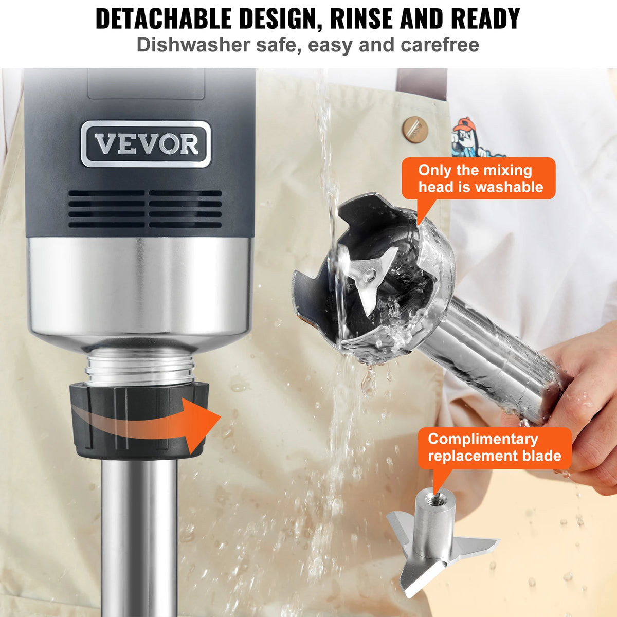 SucceBuy Commercial Immersion Blender 500W Variable Speed Stainless Steel