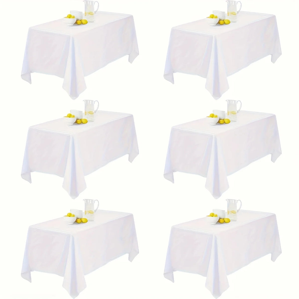 Six Piece Reusable Polyester Tablecloth Set for Weddings and Events