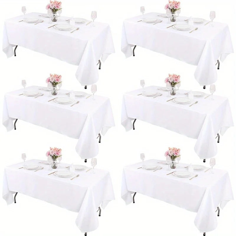 Six Piece Reusable Polyester Tablecloth Set for Weddings and Events